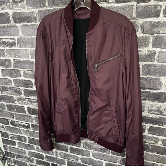 John Varvatos Burgundy light weight Bomber Jacket - Picture 10 of 13